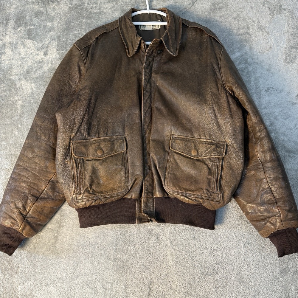Vintage L.L.Bean USA Made Goatskin Leather Flight Bomber Jacket Thinsulate XL